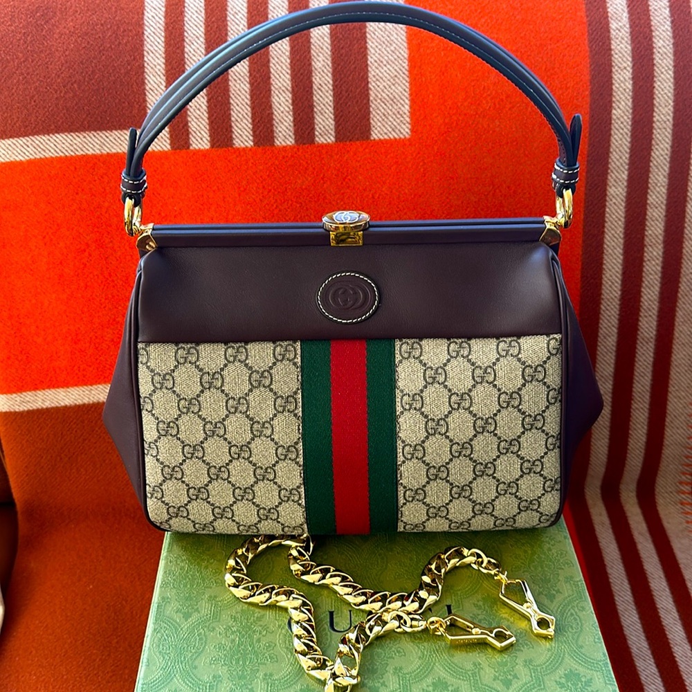 NEW GUCCI GG SHOULDER BAG W/ CHAIN NIIB - Picture 15 of 15